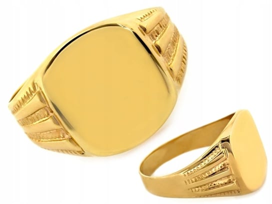 Złoty klasyczny sygnet męski 375 elegancki idealny na prezent r23 Lovrin