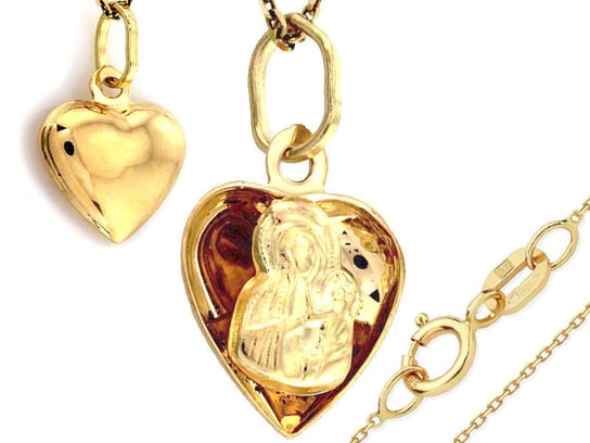 Złoty Komplet Biżuterii 333 Serce Z Matką Boską Lovrin