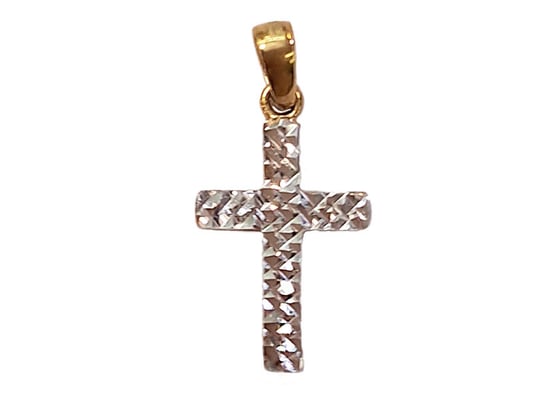 Złoty krzyż 333 diamentowany białe złoto Chrzest Lovrin