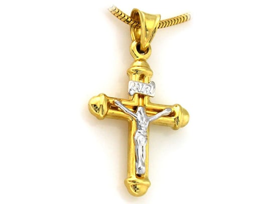 Złoty Krzyż 585 Białe Złoto Z Postacią Jezusa 14Kt Lovrin