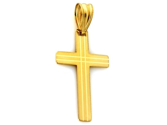 Złoty Krzyż 585 Blaszka Krzyżyk Zdobiony Prezent Lovrin