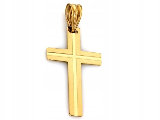 Złoty krzyż 585 OZDOBNY BLASZKA na KOMUNIE chrzest Lovrin