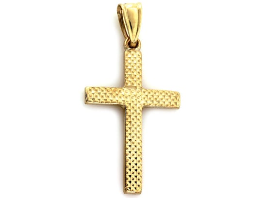 Złoty krzyż  585 z diamentowaniem na prezent 14kt Lovrin