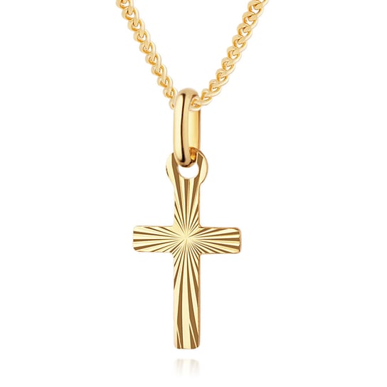 Złoty Krzyżyk 585 Złota Zawieszka Krzyż Irbis
