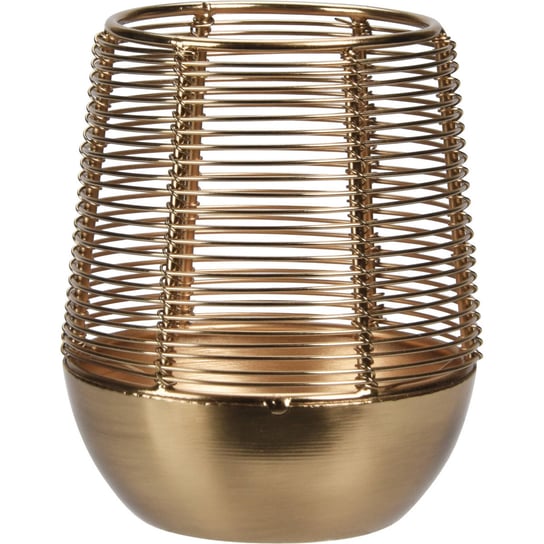 Złoty lampion na świeczkę, metalowy Home Styling Collection