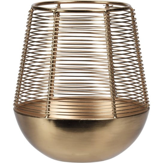 Złoty lampion na świeczkę, metalowy Home Styling Collection