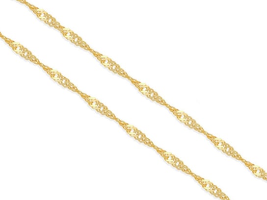 Złoty łańcuszek 585 SINGAPUR 50cm o SILNYM SPLOCIE 1,4g Lovrin