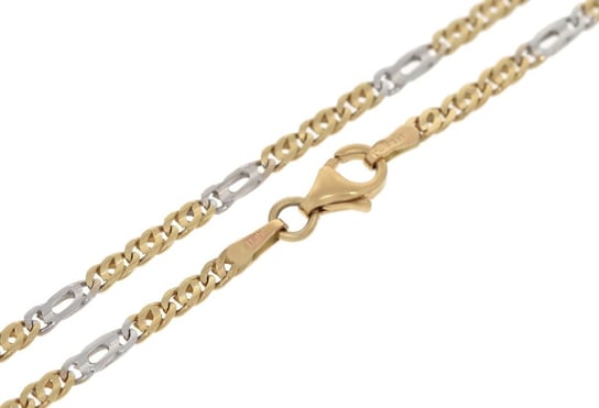 złoty łańcuszek damski dwukolorowy złoto żółte i białe la.00199 pr.585 Caspol