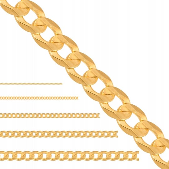 ZŁOTY Łańcuszek Pancerka Pełny 585 45 cm 7.10 g Rodium Rodium