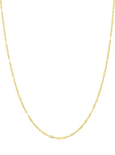 Złoty łańcuszek singapur z blaszką 585 14k 45 cm Rosanto