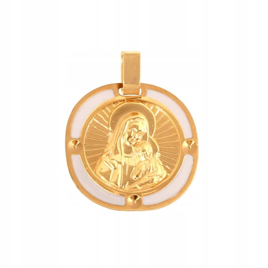 Złoty Medalik 585 0.95 g Chrzest Komunia Rodium