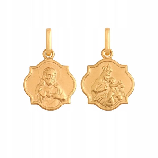 Złoty Medalik 585 1.10 g Chrzest Komunia Rodium