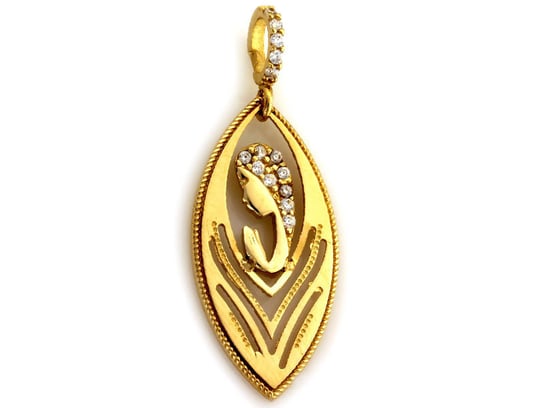 Złoty Medalik 585 Ażurowy Matka Boska Migdał Lovrin