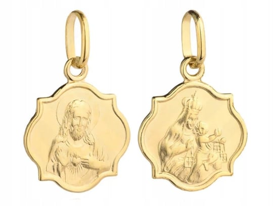 Złoty medalik 585 dwustronny szkaplerz Jezus Matka Boska 1,0 g Lovrin
