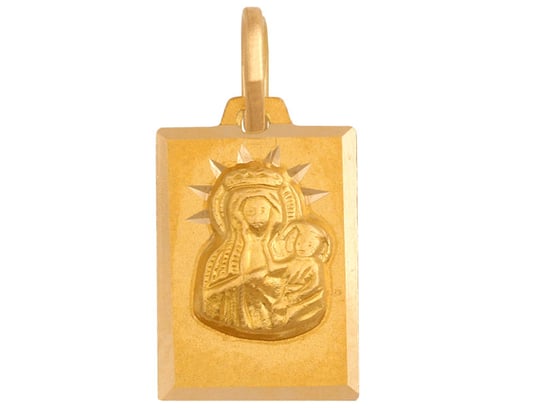 Złoty Medalik 585 Matka Boska Z Dzieciątkiem Chrzest 0,90G Lovrin