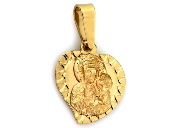 Złoty Medalik 585 MATKA BOSKA z Jezusem SERCE Lovrin