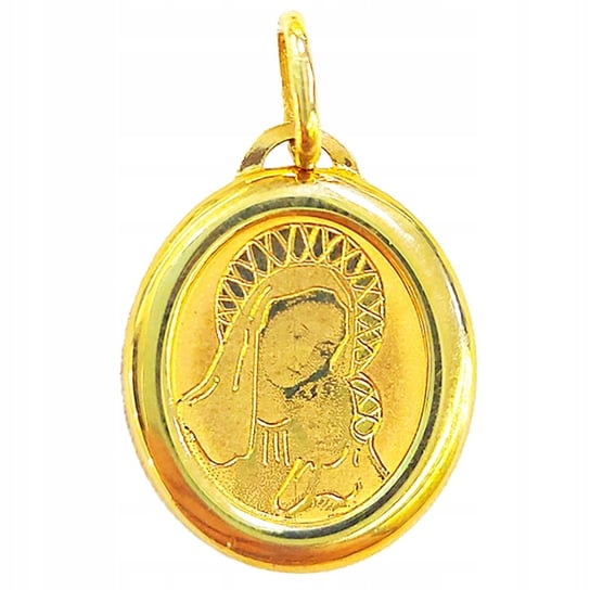 Złoty medalik 585 owalny z Matką Boską i Dzieciątkiem na prezent 14K Lovrin