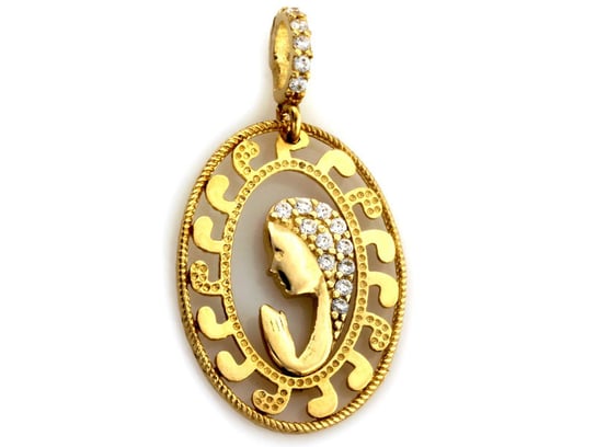 Złoty medalik 585 ramka MAYKA BOSKA owal Lovrin
