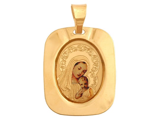 Złoty medalik 585 z Matką Boską Chrzest Komunia Lovrin