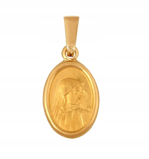 Złoty Medalik Matka Boska 0.99 G Chrzest Komunia Rodium Rodium