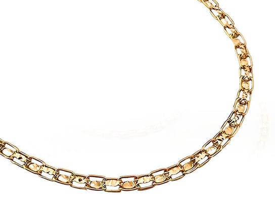 Złoty naszyjnik 585 ażurowy elegancki wzór z diamentowanymi blaszkami 14kt na prezent Lovrin