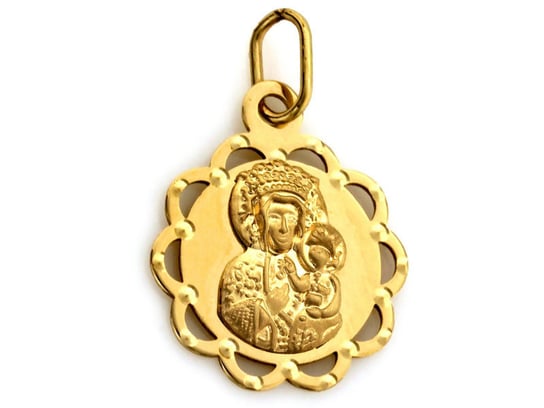 Złoty OKRĄGŁY MEDALIK 585 Matka Boska Częstochowska Lovrin