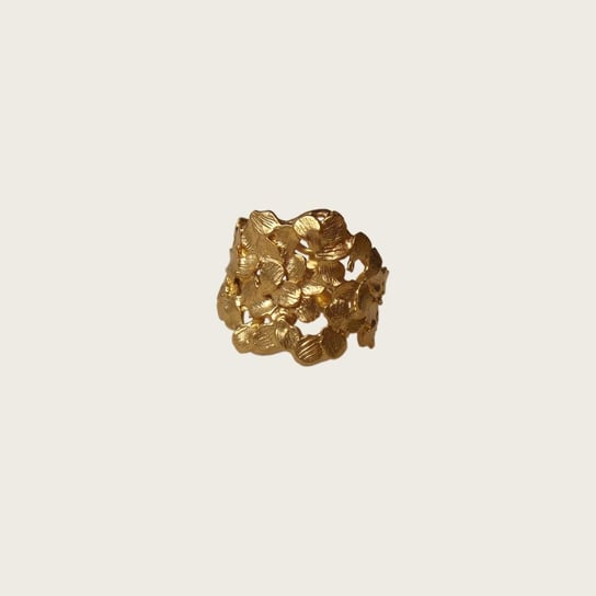 Złoty pierścień z płatków- Jabłonka KOS jewellery