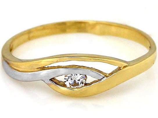 Złoty pierścionek 333 białe złoto oczko 15r Lovrin