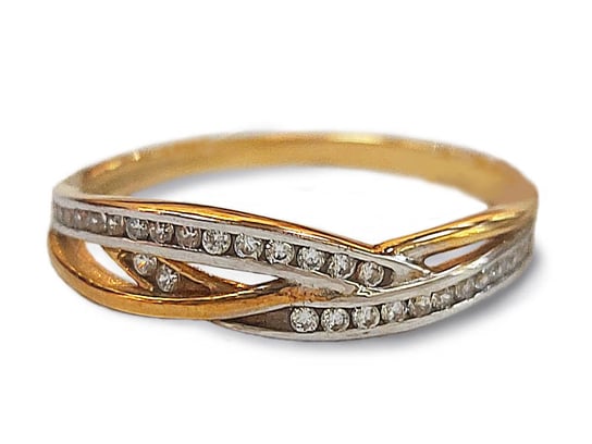 Złoty pierścionek 333 elegancki z cyrkoniami 1,31 g Lovrin