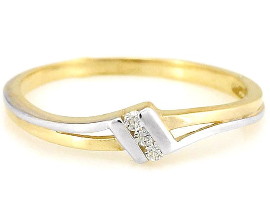 złoty pierścionek 333 z białym złotem cyrkonie Lovrin