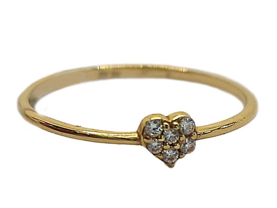 Złoty pierścionek 585 delikatne serce z cyrkonią 0,5 g Lovrin