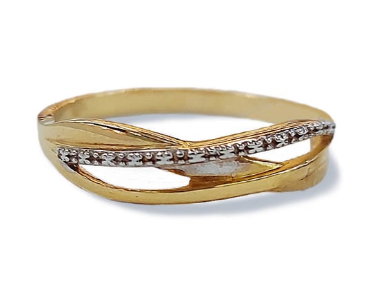 Złoty pierścionek 585 elegancki z białym złotem Lovrin