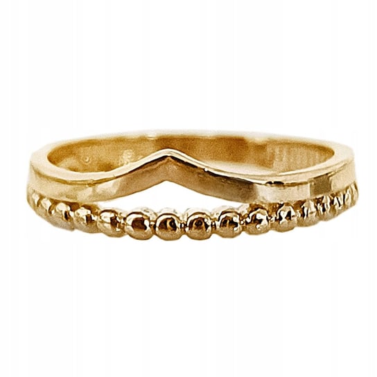 Złoty pierścionek 585 modny obrączkowy z kuleczkowym żłobieniem 14K Lovrin