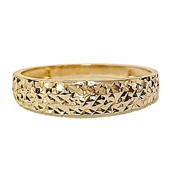 Złoty pierścionek 585 obrączkowy diamentowane elegancki na prezent Lovrin