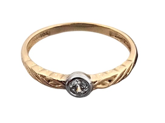 Złoty pierścionek 585 pleciony z cyrkonią 1,5g Lovrin