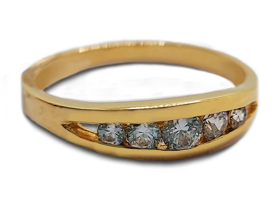 Złoty pierścionek 585 wysadzany  cyrkoniami 1,8 g Lovrin