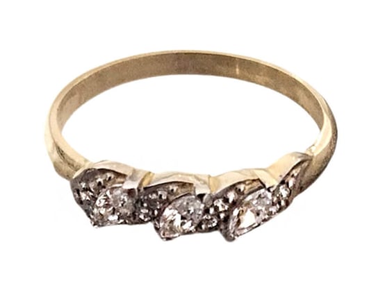 Złoty pierścionek 585 z białymi cyrkoniami 1,87g rozmiar 14 Lovrin