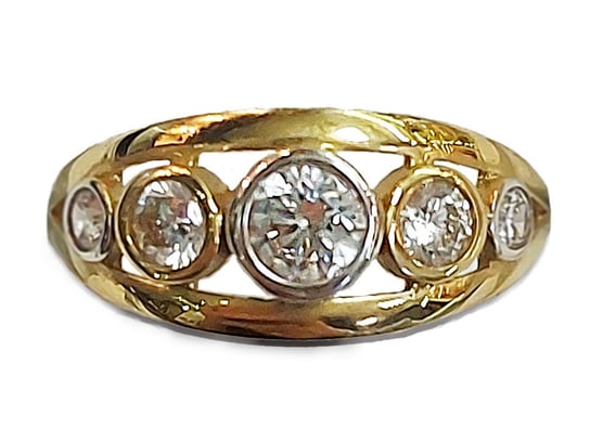 Złoty pierścionek 585 z białymi cyrkoniami 1,95 g Lovrin