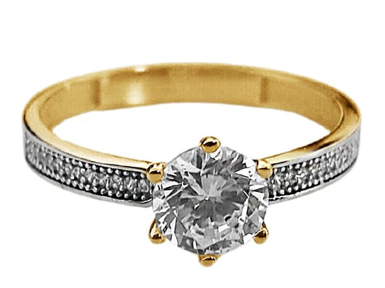 Złoty pierścionek 585 zaręczynowy duża cyrkonia 2,05g Lovrin