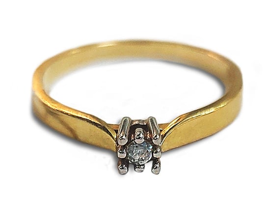 Złoty pierścionek 585 zaręczynowy z małym oczkiem 1,63 g Lovrin