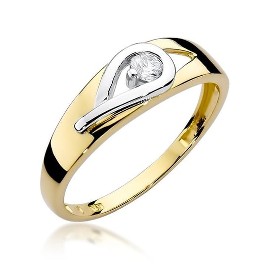 Złoty pierścionek łezka z brylantami Modern : Rozmiar pierścionka - 14 | Φ17,00 MM, Złoto - próba - próby 585 żółte GIORRE