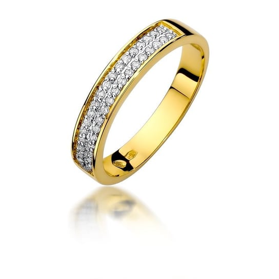Złoty pierścionek obrączka rząd brylantów Glamour : ROZMIAR PIERŚCIONKA - ZŁOTO - 10, Złoto - próba - próby 585 żółte GIORRE