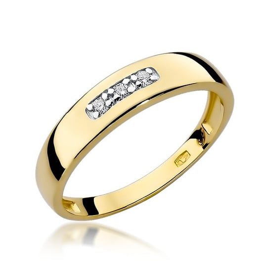 Złoty pierścionek obrączka z brylantami Modern : ROZMIAR PIERŚCIONKA - ZŁOTO - 18, Złoto - próba - próby 585 żółte GIORRE