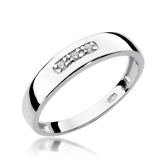 Złoty pierścionek obrączka z brylantami Modern : ROZMIAR PIERŚCIONKA - ZŁOTO - 19, Złoto - próba - próby 585 białe GIORRE