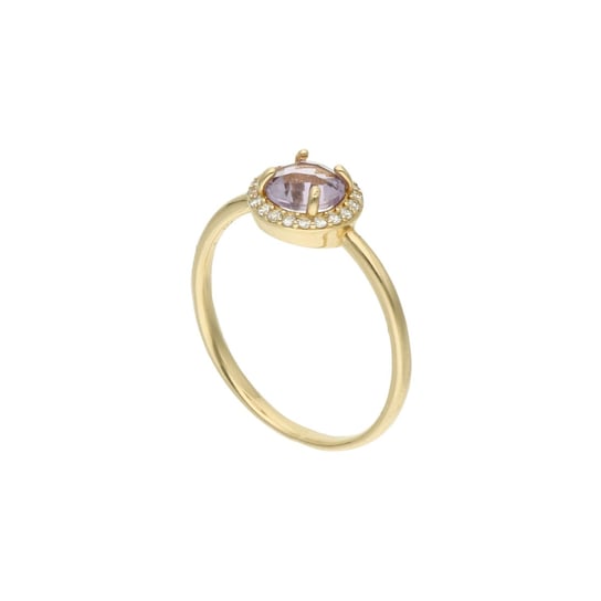 Złoty pierścionek z ametystem 585 14k Rosanto