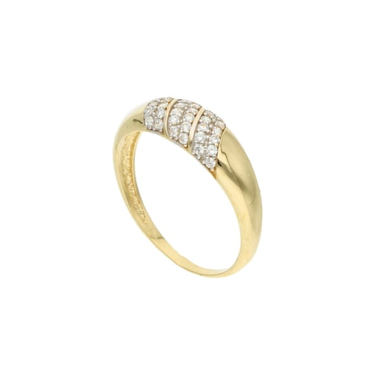 Złoty pierścionek z cyrkoniami 585 14k Rosanto