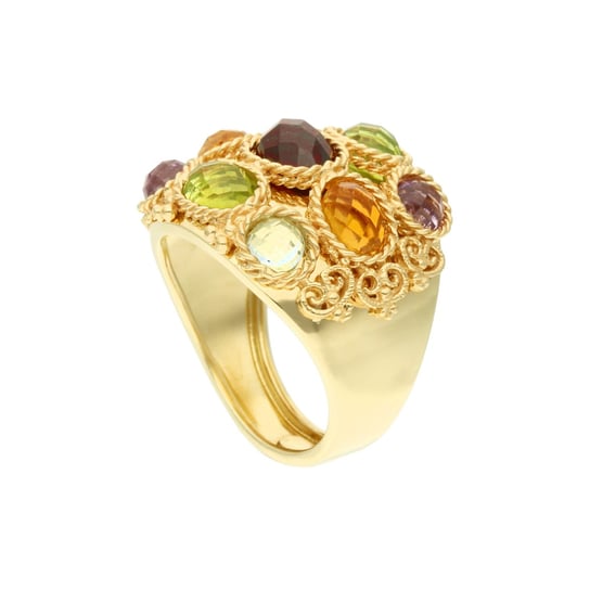Złoty pierścionek z cyrkoniami  585 14k Rosanto
