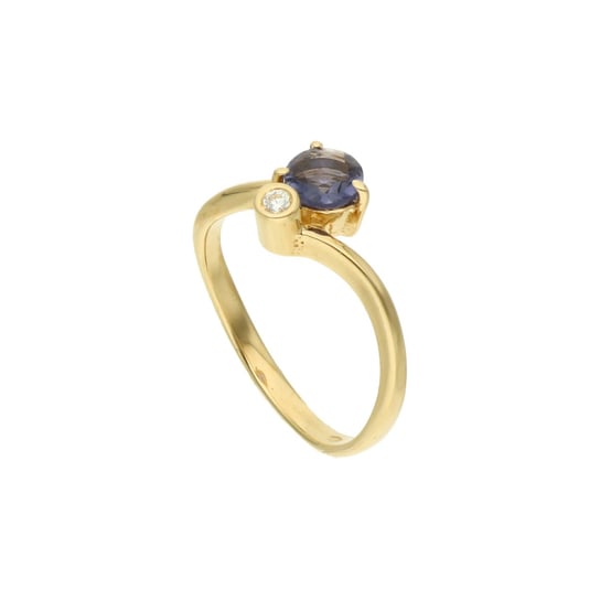 Złoty pierścionek z kamieniem naturalnym 585 14k Rosanto