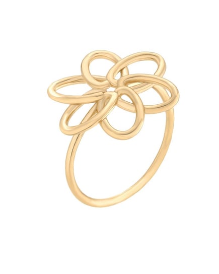 Złoty pierścionek z kwiatkiem sotho