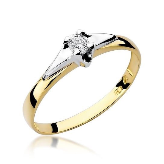 Złoty pierścionek zaręczynowy gwiazda brylant Klasyka : ROZMIAR PIERŚCIONKA - ZŁOTO - 11, Złoto - próba - próby 585 żółte GIORRE